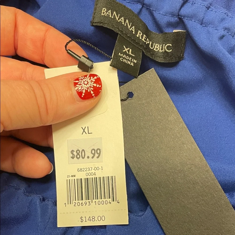 NWT Banana Republic Elegant Blue Ruffle One-Shoulder Dress - Picture 13 of 13
